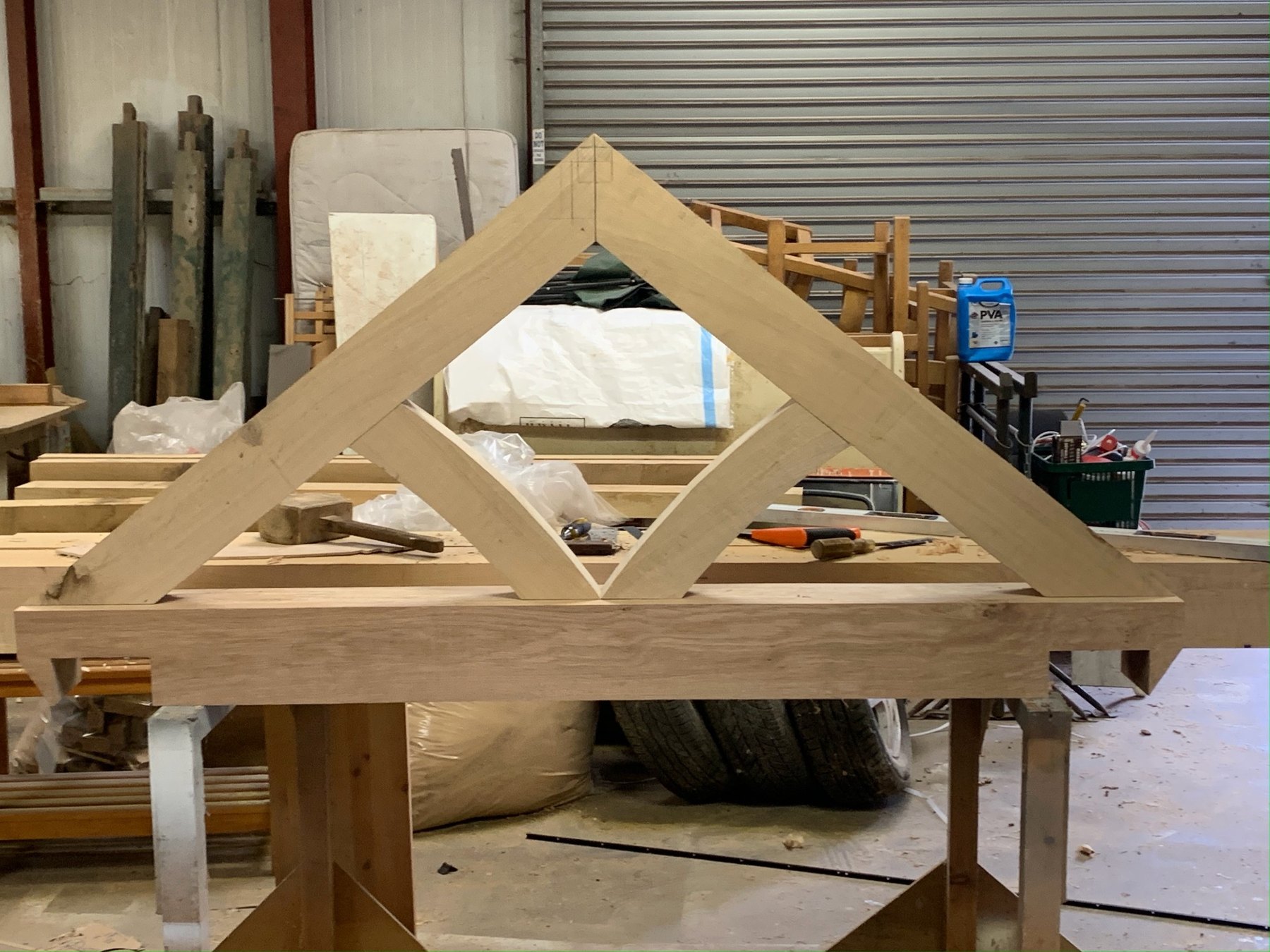 Handcrafted timber joinery in a workshop